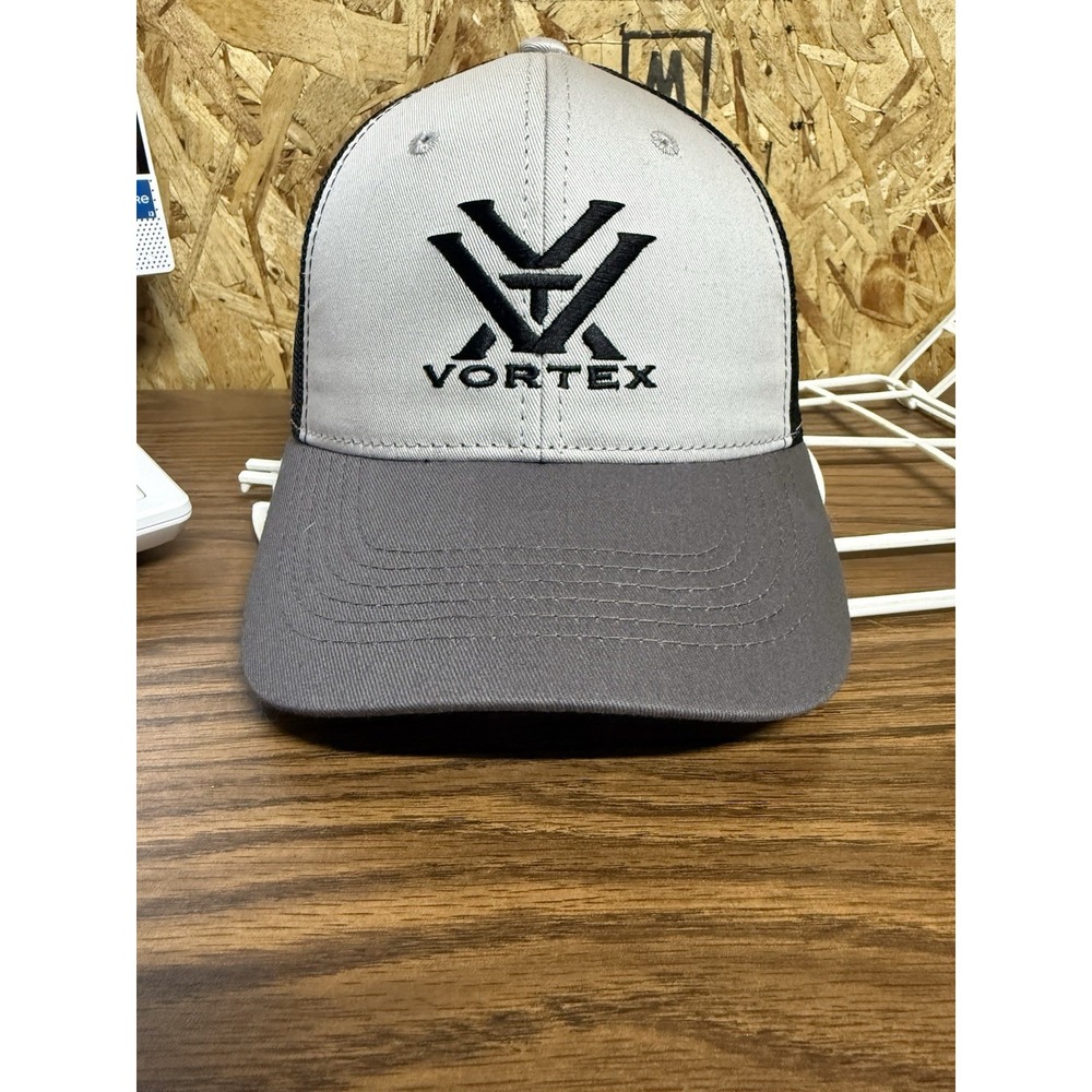 Vortex Optics‎ Snapback Hat Gray Black Mesh Trucker Cap Embroidered Logo